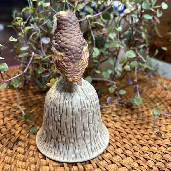 Vintage Owl Fine Bone China Towle Bird Bell, Tip Of Tail Chipped - Picture 2 of 7